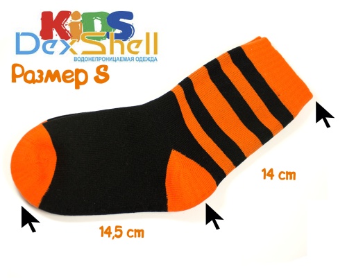 Водонепроницаемые носки детские DexShell Waterproof Children Socks S (16-18 см) оранжевые, DS546S фото 7